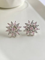 Load image into Gallery viewer, Alta Pink N White Diamond Earings