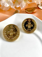 Load image into Gallery viewer, Big Round Butterfly Earrings