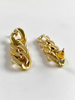 Load image into Gallery viewer, Chain Like Rectangle Loop Earrings