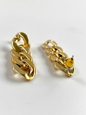 Chain Like Rectangle Loop Earrings