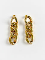 Load image into Gallery viewer, Chain Like Rectangle Loop Earrings