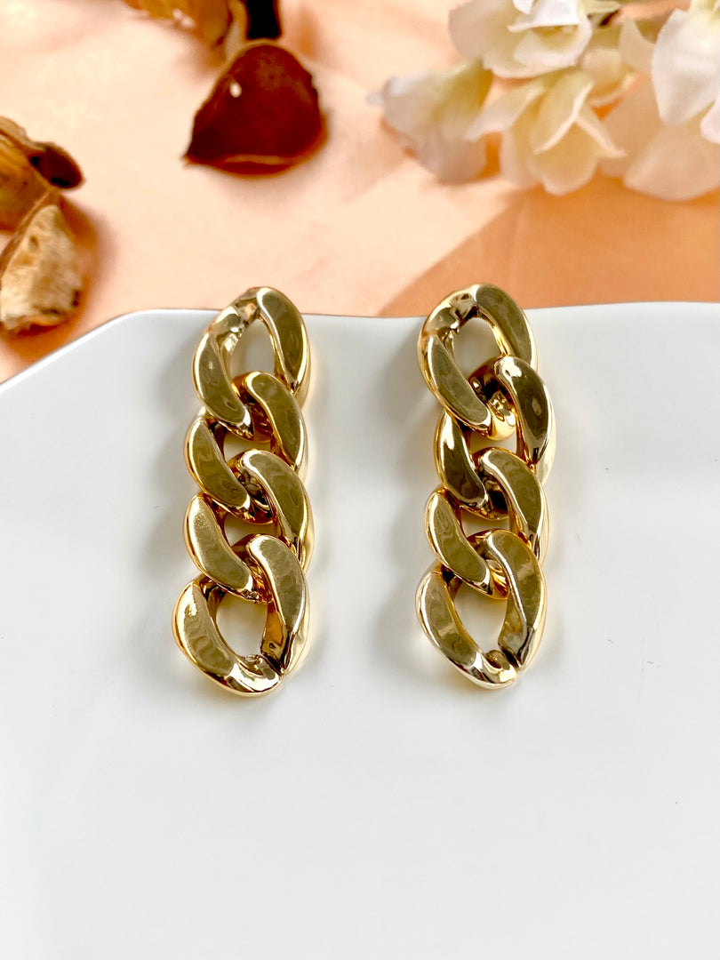 Chain Like Rectangle Loop Earrings