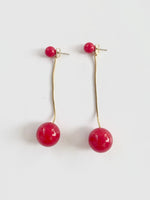 Load image into Gallery viewer, Cherry Drop Dangler Earrings