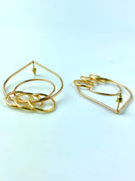 Load image into Gallery viewer, Circle And Drop Shaped All Golden Elegant Earrings