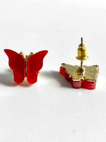 Classic Red Butterfly Earrings