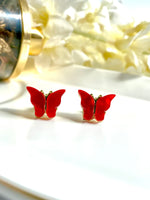 Load image into Gallery viewer, Classic Red Butterfly Earrings