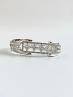 Load image into Gallery viewer, Cristine White Diamond Studded Bangle Bracelet