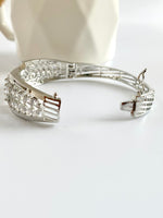 Load image into Gallery viewer, Cristine White Diamond Studded Bangle Bracelet