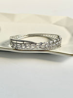 Load image into Gallery viewer, Cristine White Diamond Studded Bangle Bracelet