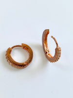 Load image into Gallery viewer, Double Face Rose Diamond Loop Earrings