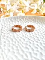 Load image into Gallery viewer, Double Face Rose Diamond Loop Earrings