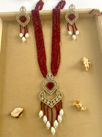 Load image into Gallery viewer, Draped in Dreams Kundan & Diamond Long Necklace Set