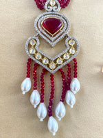 Load image into Gallery viewer, Draped in Dreams Kundan & Diamond Long Necklace Set