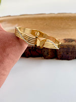 Load image into Gallery viewer, Dual Butterfly Studded Golden Bracelet