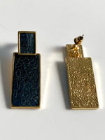Load image into Gallery viewer, Emilia Black N Golden Bar Earrings