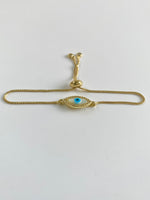 Load image into Gallery viewer, Evil Eye Gold Diamond Bracelet