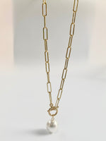 Load image into Gallery viewer, Fashionable Solid Pearl Drop Chain Necklace