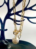 Load image into Gallery viewer, Fashionable Solid Pearl Drop Chain Necklace