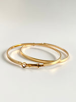 Load image into Gallery viewer, Flat Golden Loop Earrings