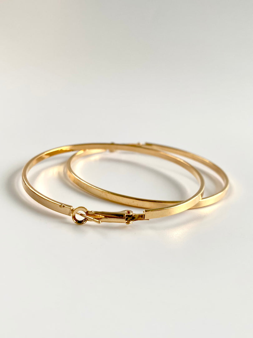 Flat Golden Loop Earrings