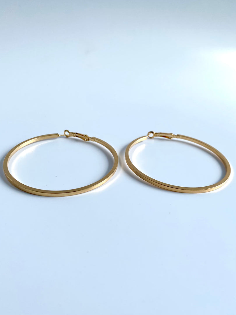 Flat N Elegant Golden Loop Earrings