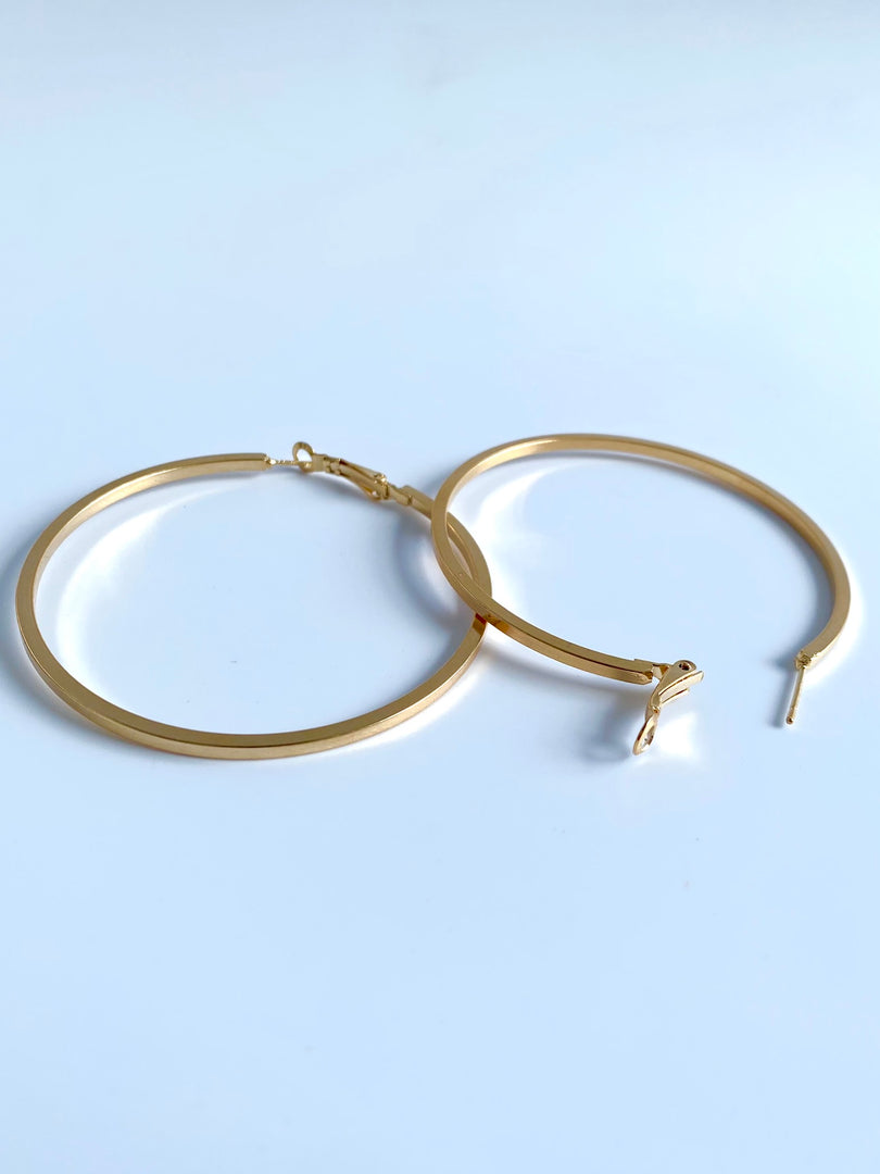 Flat N Elegant Golden Loop Earrings