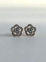 Load image into Gallery viewer, Flower In Flower White Diamond Earrings