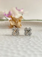 Load image into Gallery viewer, Four Corners Solitaires Diamond Stud Earrings