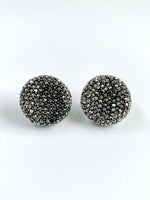 Load image into Gallery viewer, Grey Diamond Round Studded Earrings
