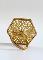 Load image into Gallery viewer, Hexa Pearl Sun Free Size Diamond Cocktail Ring