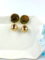 Load image into Gallery viewer, Golden Solid Football Shaped Drop Earrings