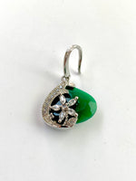 Load image into Gallery viewer, Emerald White Diamond Star Hook Earrings