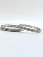 Load image into Gallery viewer, I'm A Studded Affair Diamond White Bangle Set Of Four