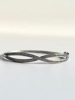 Load image into Gallery viewer, Infinity White Diamond Bangle Bracelet