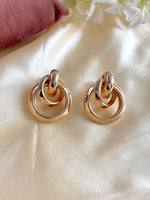 Load image into Gallery viewer, Interlinked Stylish Rose Gold Gloss Finish Earrings