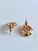 Load image into Gallery viewer, Interlinked Stylish Rose Gold Gloss Finish Earrings