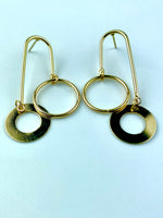 Load image into Gallery viewer, Inverted U With Golden Cirle Earrings