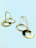 Load image into Gallery viewer, Inverted U With Golden Cirle Earrings