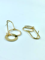 Load image into Gallery viewer, Inverted U With Golden Cirle Earrings