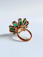 Load image into Gallery viewer, Life In Green Emerald Rose Free Size Diamond Ring