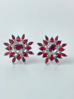 Load image into Gallery viewer, Lisa Red n White Diamond Stud Earrings