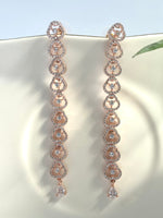 Load image into Gallery viewer, Lovely Princess Single Line Rose Diamond Earrings