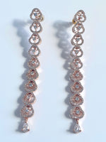 Load image into Gallery viewer, Lovely Princess Single Line Rose Diamond Earrings