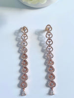 Load image into Gallery viewer, Lovely Princess Single Line Rose Diamond Earrings