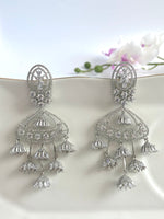 Load image into Gallery viewer, Mahurat White Diamond Dancing Earrings