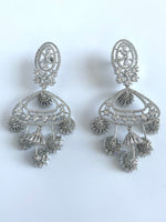 Load image into Gallery viewer, Mahurat White Diamond Dancing Earrings