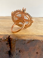 Load image into Gallery viewer, Margot Grey White Diamond Free Size Ring