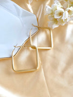 Load image into Gallery viewer, Matte Finish Square Shaped Hoop Earrings