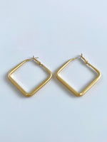 Load image into Gallery viewer, Matte Finish Square Shaped Hoop Earrings