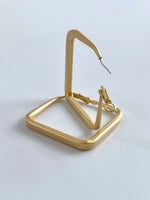Load image into Gallery viewer, Matte Finish Square Shaped Hoop Earrings